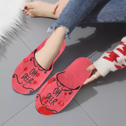 OH DEER. Slippers Women's Cotton Slippers (Model 0601)