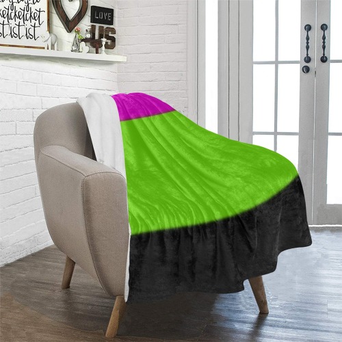 Pink, Green and Black Ombre Ultra-Soft Micro Fleece Blanket 32"x48"