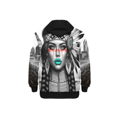 Native American Woman Men's Long Sleeve Fleece Hoodie (Model H55)