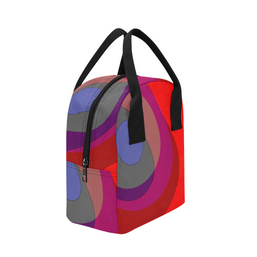 Red Abstract 714 Zipper Lunch Bag (Model 1689)