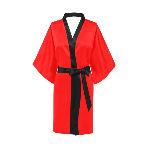Merry Christmas Red Solid Color Kimono Robe