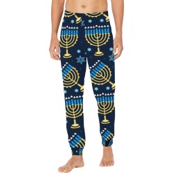Hanukkah Menorah Men's Pajama Trousers with Custom Cuff