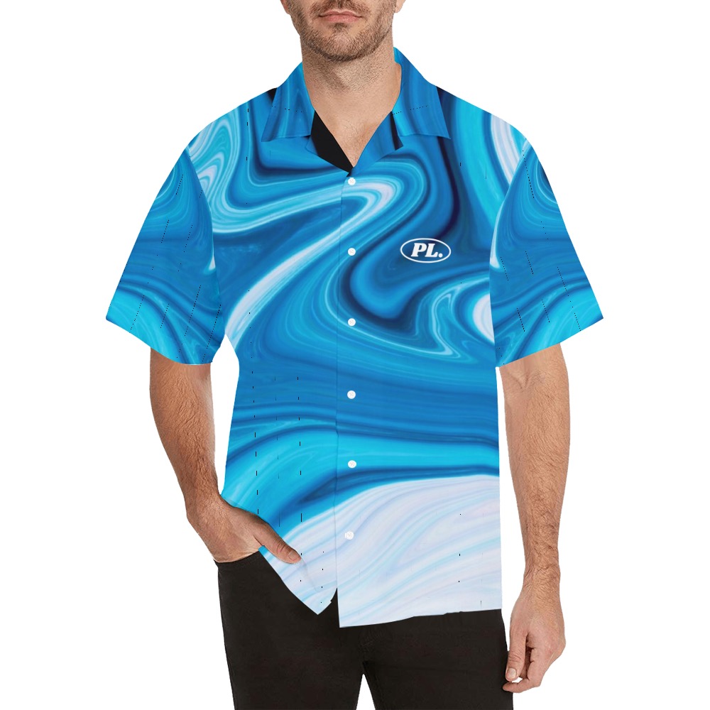 Ocean Wave Print Mens Shirt Hawaiian Shirt (Model T58)
