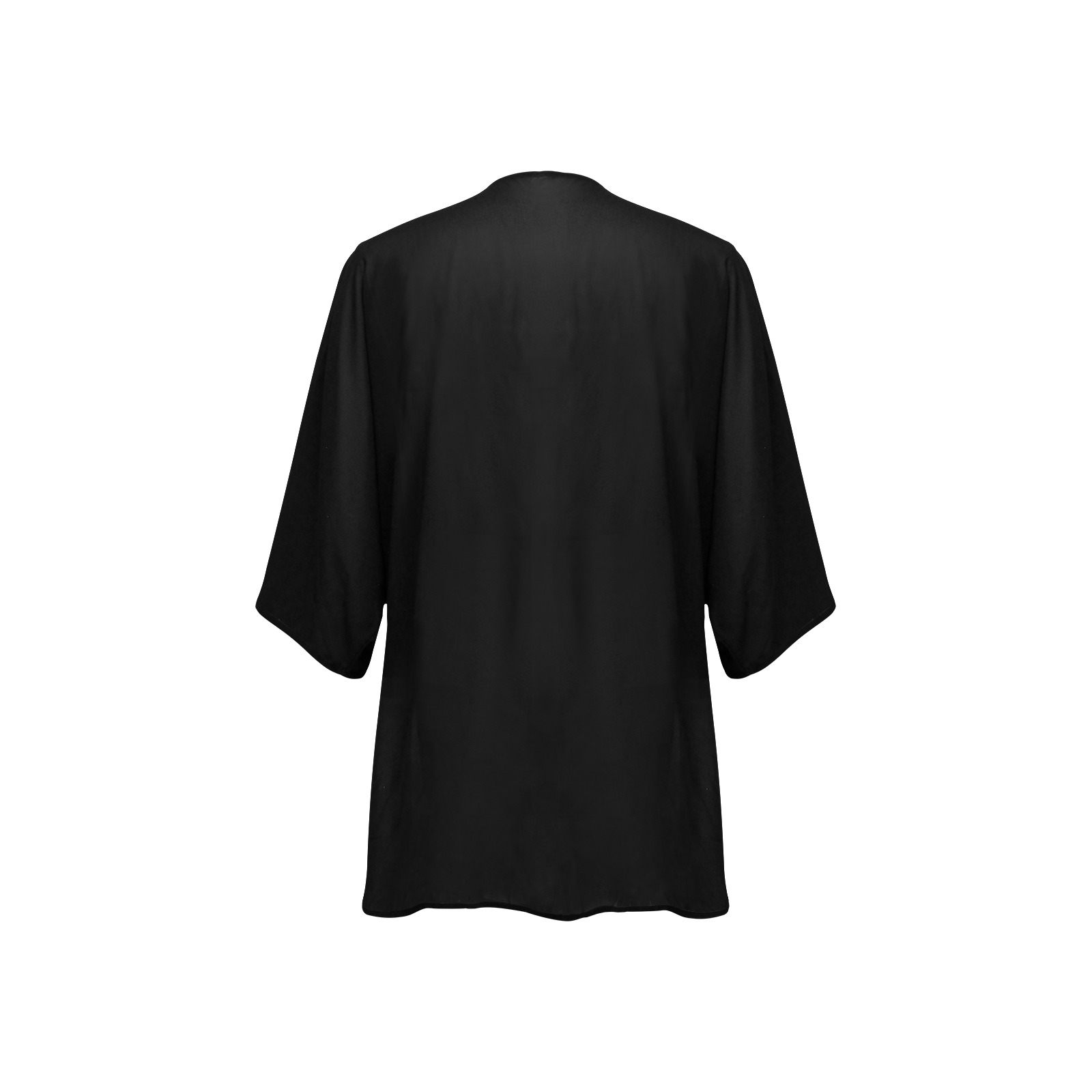 BLACK Women's Kimono Chiffon Cover Ups (Model H51)
