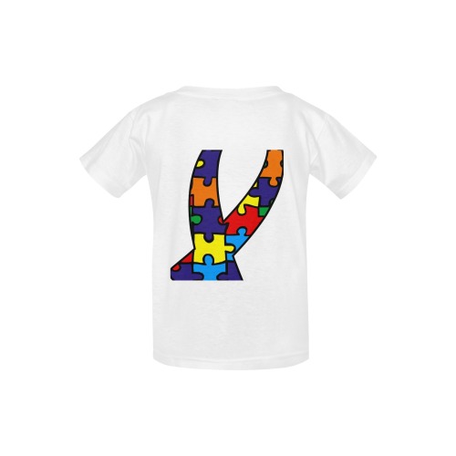 Autism Awareness Ribbon Kid's  Classic T-shirt (Model T22)