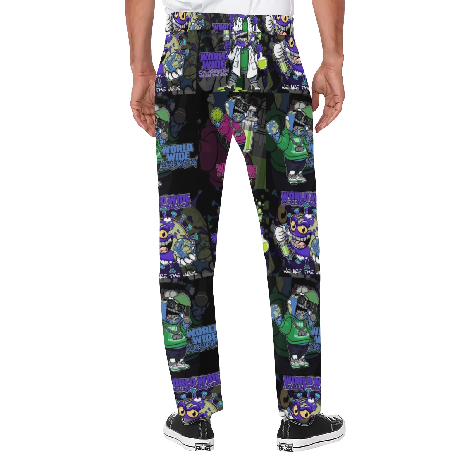 wwcfam Men's All Over Print Casual Trousers (Model L68)