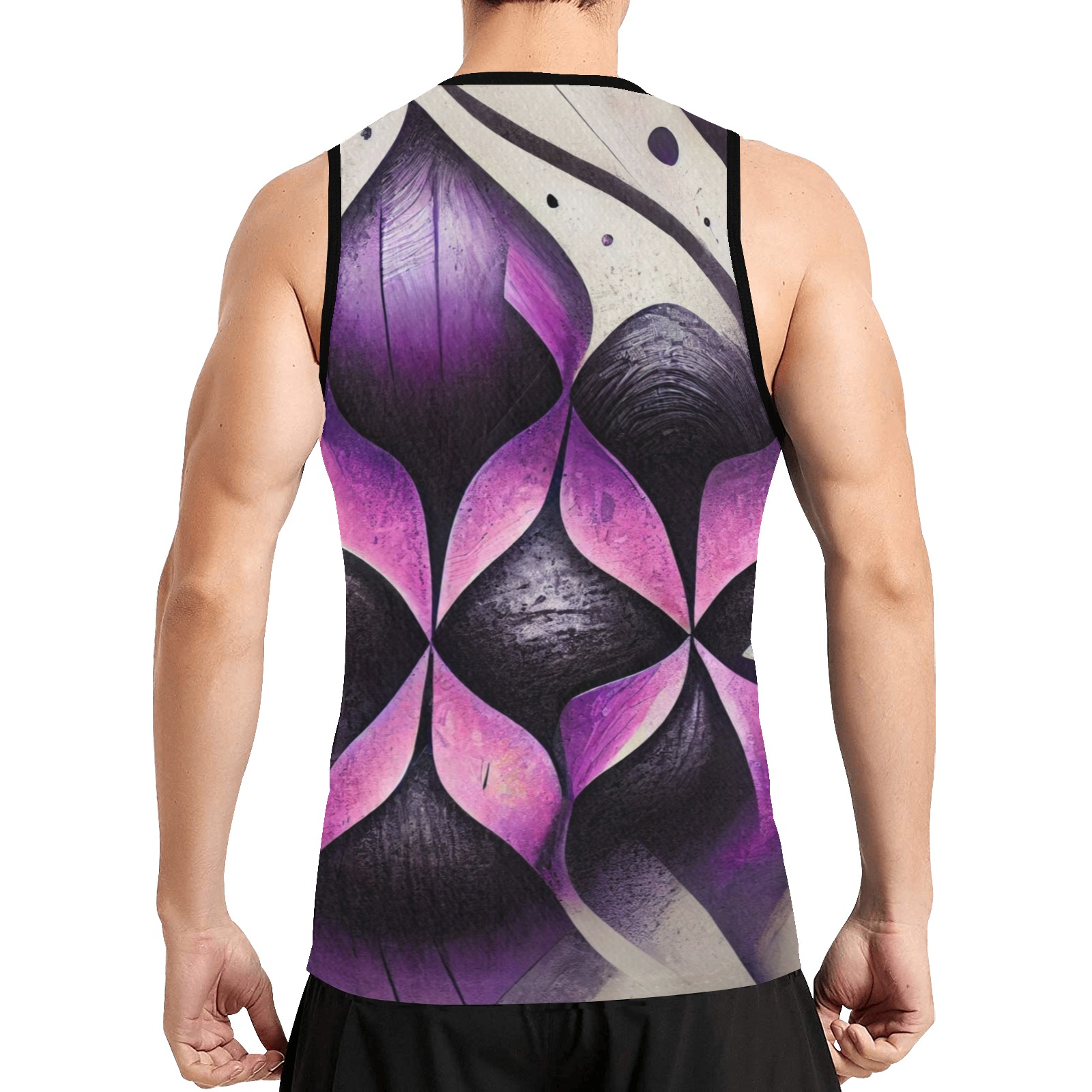 purple and cream pattern All Over Print Basketball Jersey