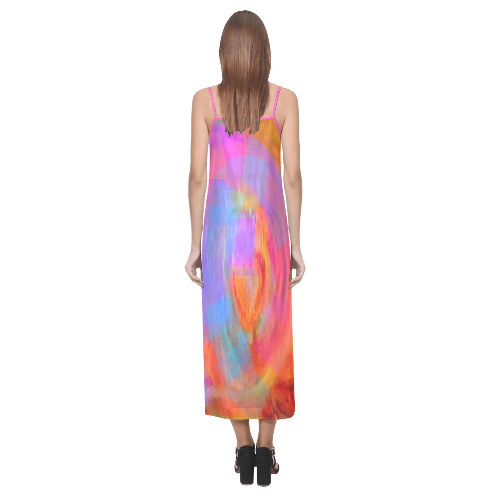 Mandala Collection V-Neck Open Fork Long Dress(Model D18)