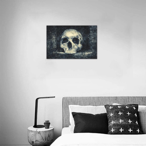 Man Skull In A Savage Temple Halloween Horror Upgraded Canvas Print 18"x12"