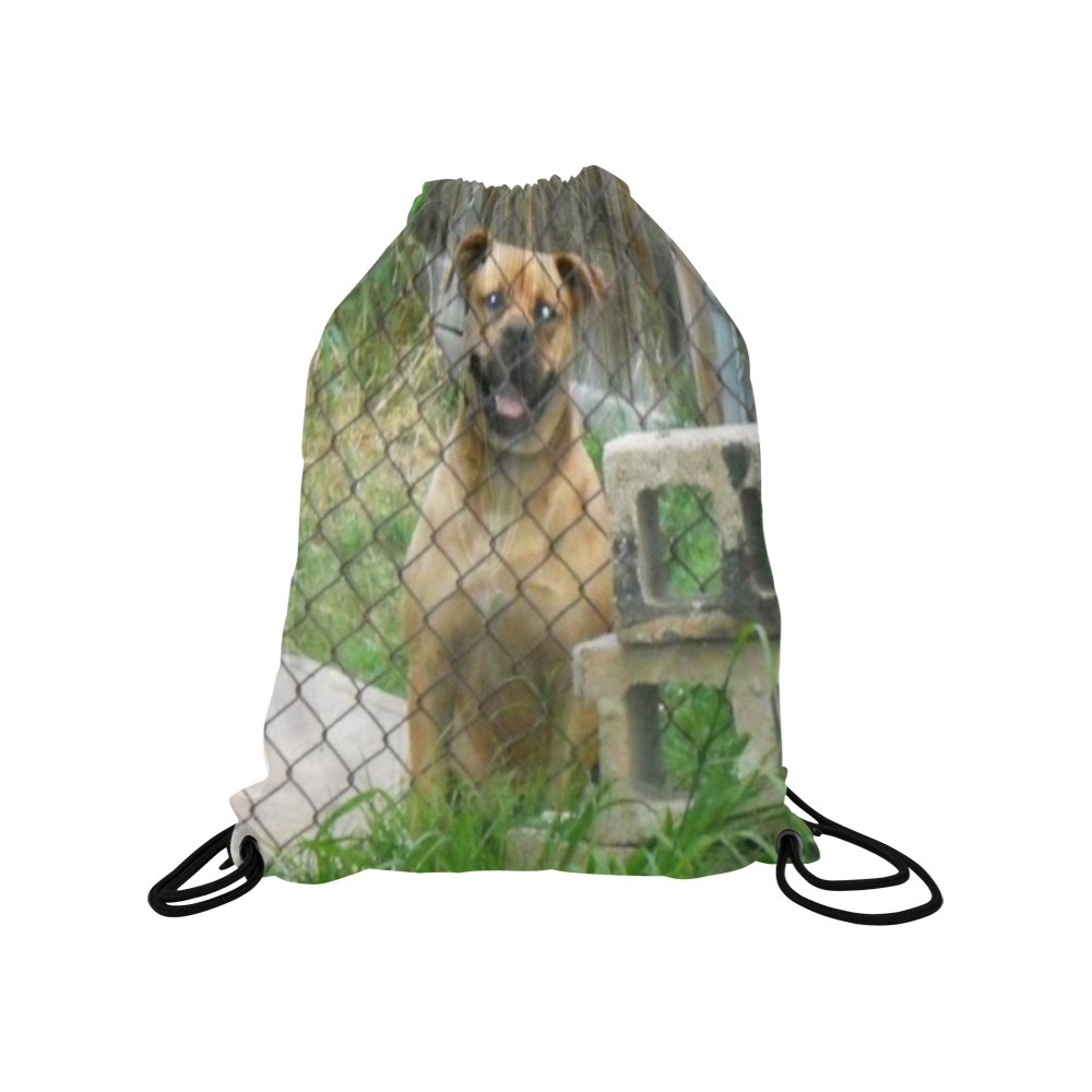 A Smiling Dog Medium Drawstring Bag Model 1604 (Twin Sides) 13.8"(W) * 18.1"(H)