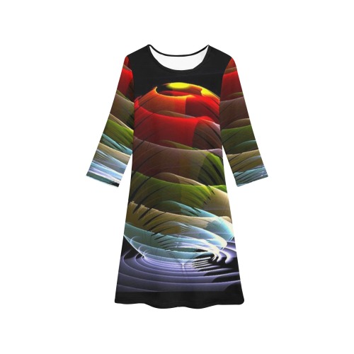 Rainbow Globe Girls' Long Sleeve Dress (Model D59)