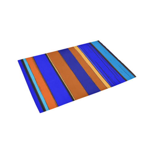 Abstract Blue And Orange 930 Azalea Doormat 24" x 16" (Sponge Material)