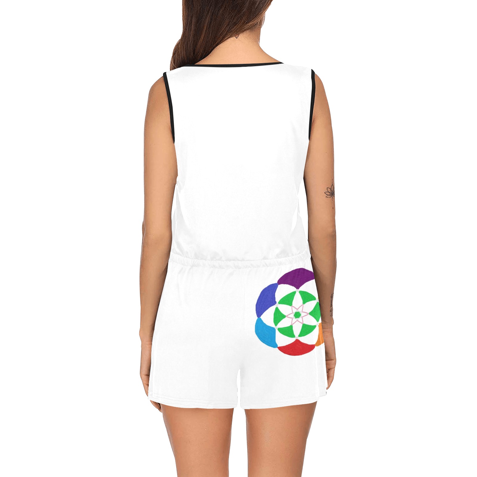Flower of life All Over Print Short Jumpsuit