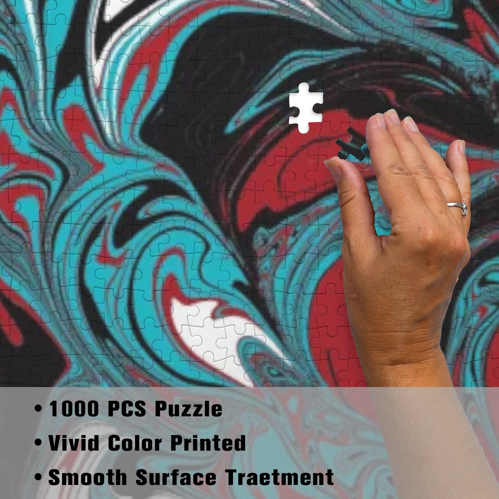 Dark Wave of Colors 1000-Piece Wooden Jigsaw Puzzle (Vertical)