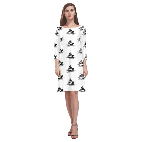 boat Rhea Loose Round Neck Dress(Model D22)