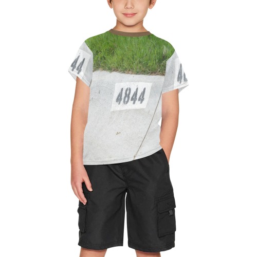 Street Number 4844 with brown collar Big Boys' All Over Print Crew Neck T-Shirt (Model T40-2)