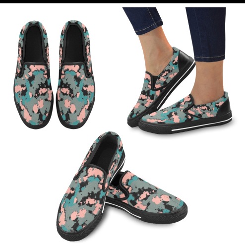 C87A157A-8373-4521-BF69-1D623187D77D Women's Slip-on Canvas Shoes (Model 019)
