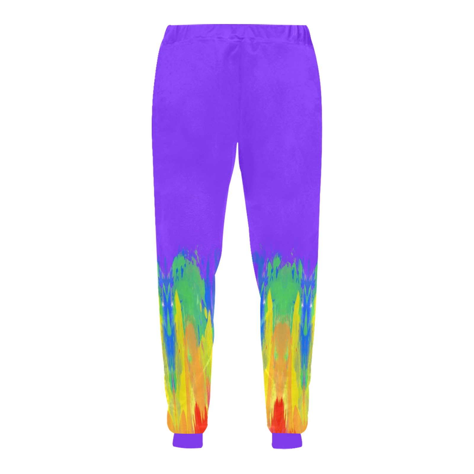 Abstract Paint Flames Purple Unisex Casual Sweatpants (Model L11)