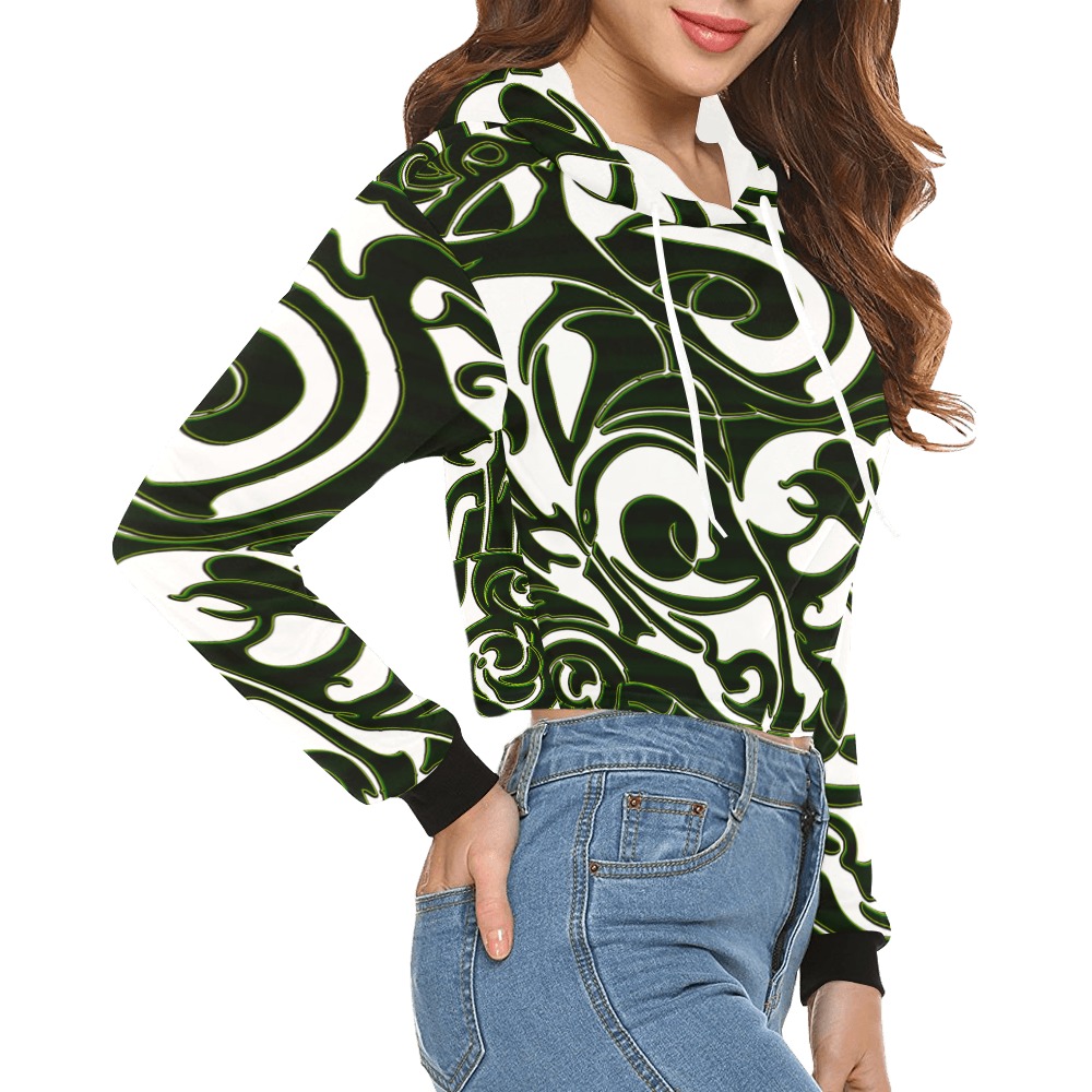 Celtic 4 All Over Print Crop Hoodie for Women (Model H22)