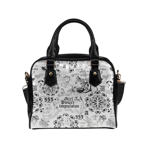 Inspirational tattoo pattern Shoulder Handbag (Model 1634)