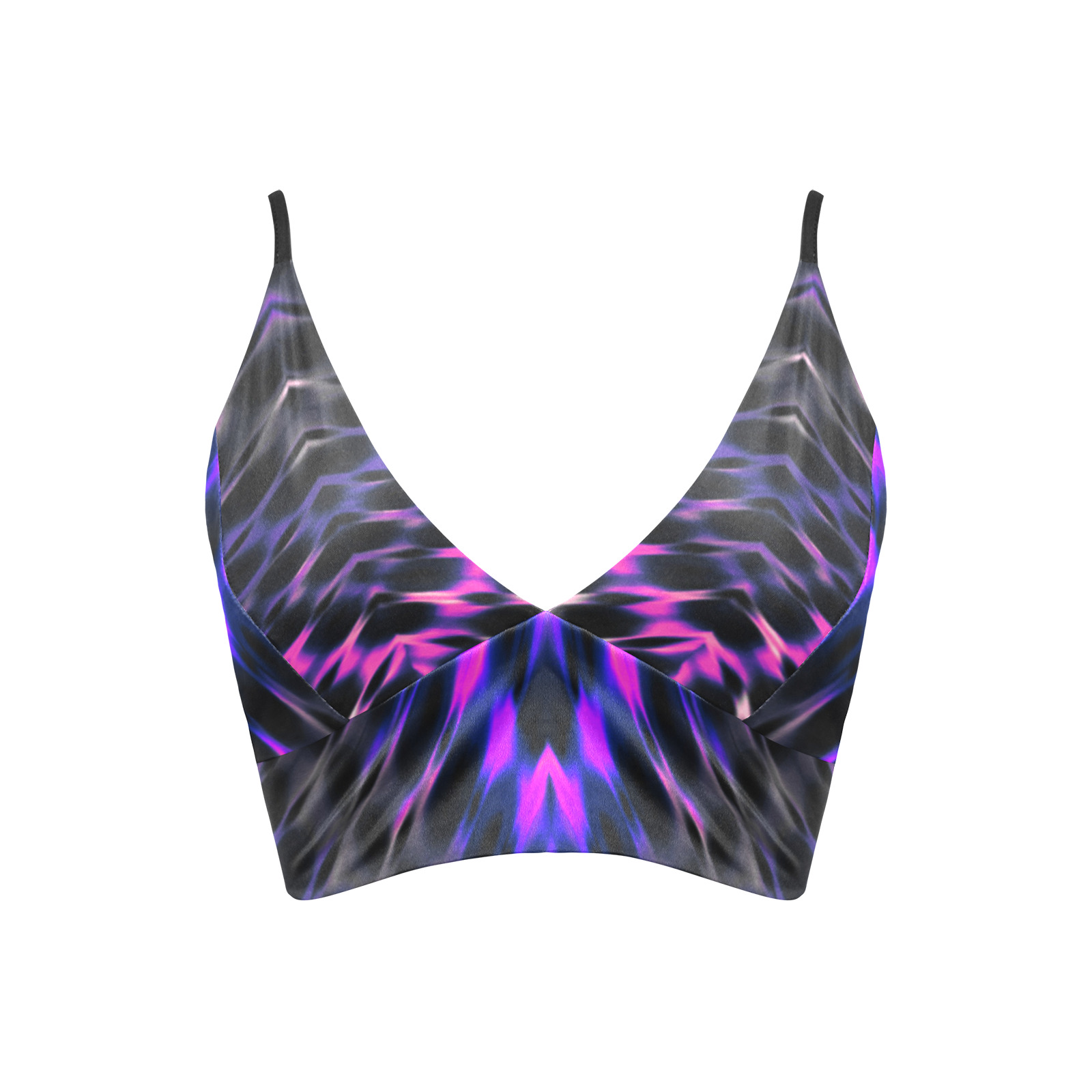 Modern Digital Hippie Tie-Dye Crop Bikini Top (Model S40)