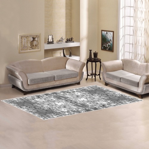Silver Linings Frost Fractal Area Rug 9'6''x3'3''