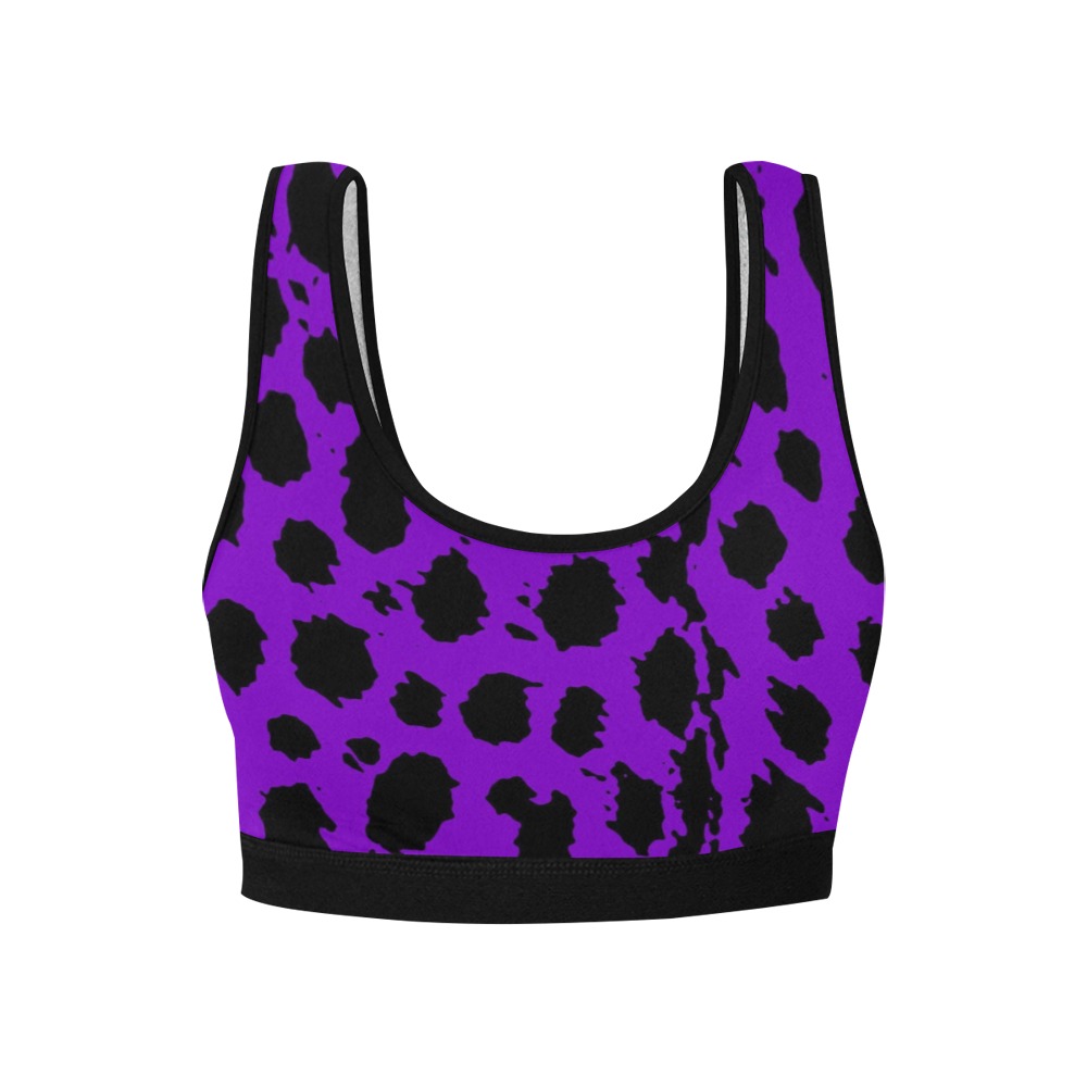 Cheetah Purple Women's All Over Print Sports Bra (Model T52)