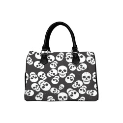 SKULL BLACK AND WHITE VINTAGE Boston Handbag (Model 1621)