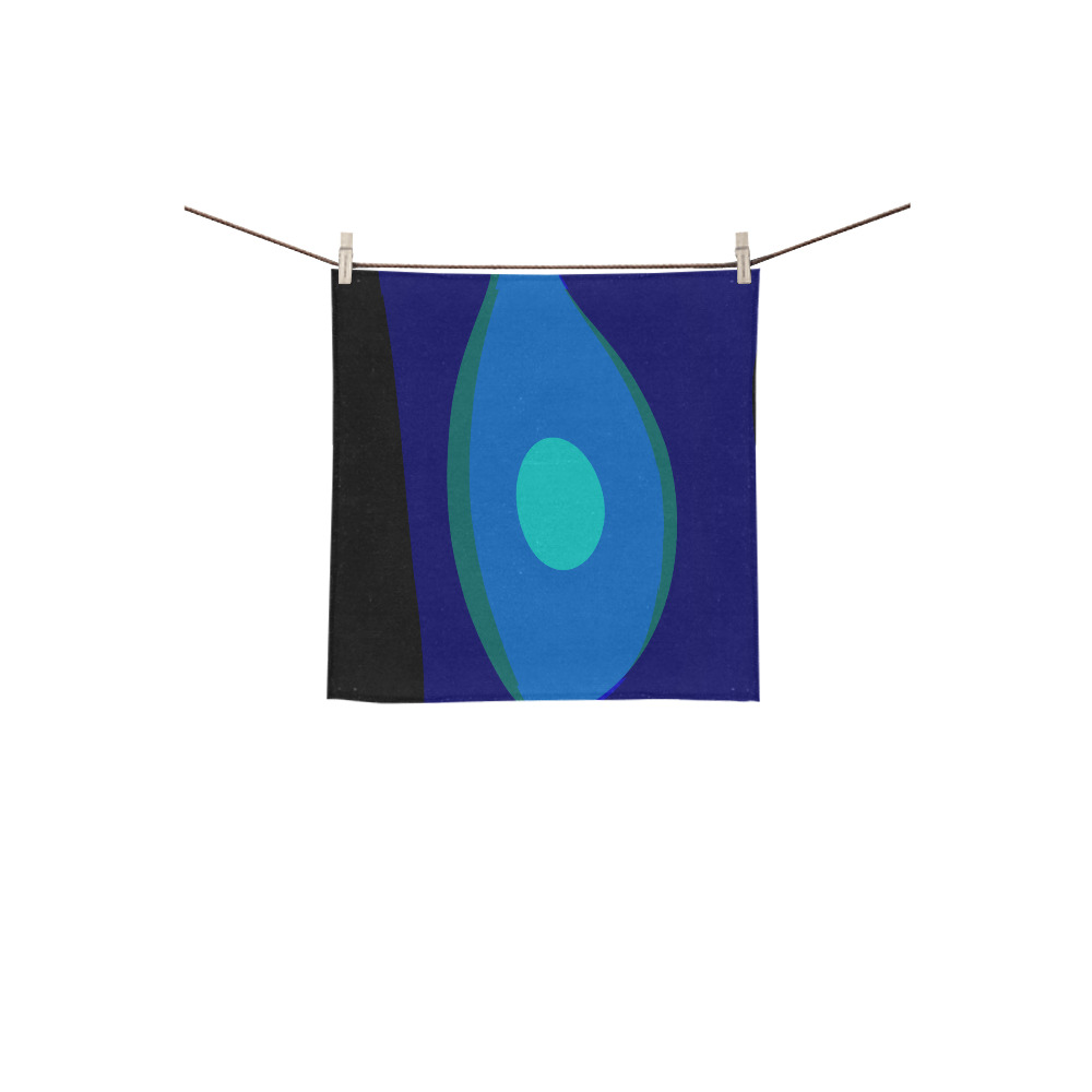 Dimensional Blue Abstract 915 Square Towel 13“x13”