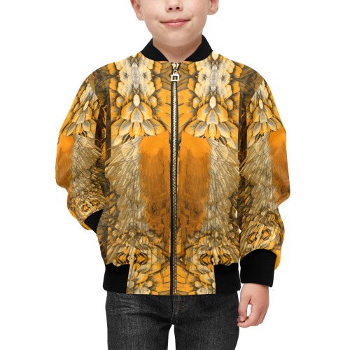 feathers 12 Kids' Bomber Jacket with Pockets (Model H40)