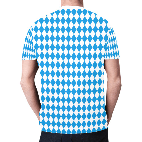 German State Of Bavaria - Flag Colors Pattern New All Over Print T-shirt for Men (Model T45)