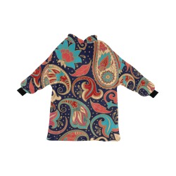 Vintage Paisley Blanket Hoodie for Women