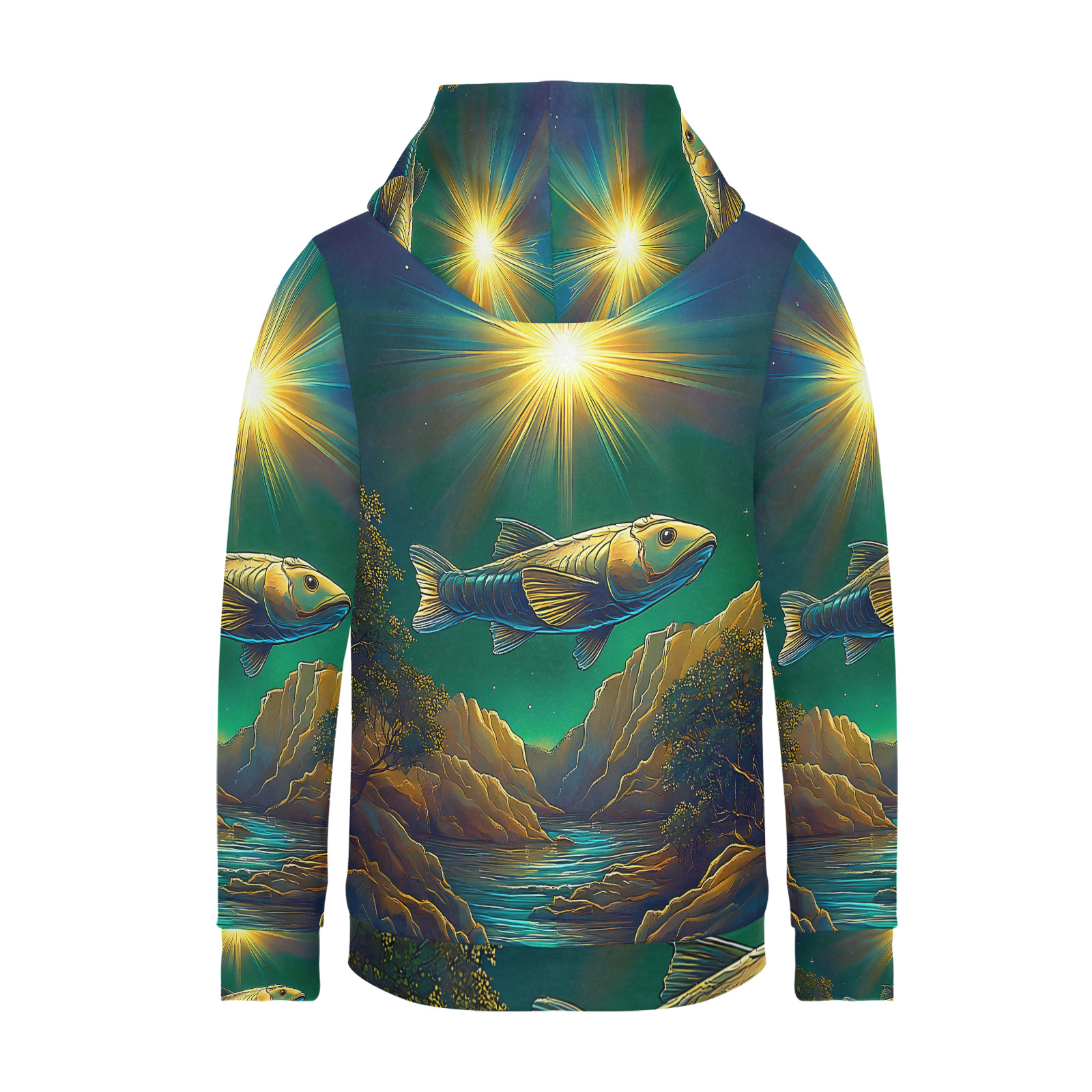 Celestial Swim Women's Long Sleeve Fleece Hoodie (Model H55)