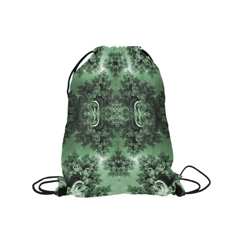 Deep in the Forest Frost Fractal Medium Drawstring Bag Model 1604 (Twin Sides) 13.8"(W) * 18.1"(H)