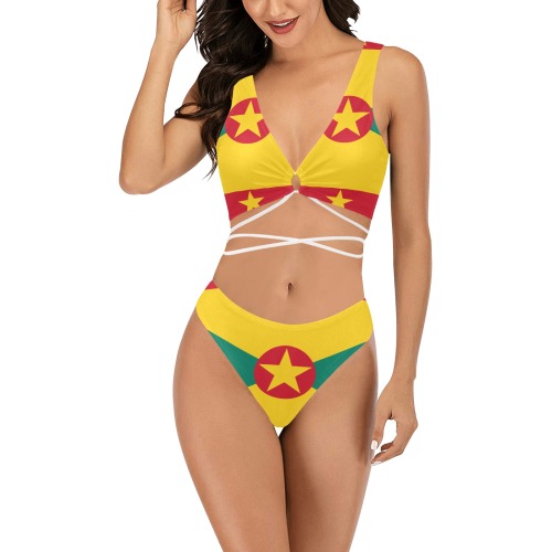 Grenada Flag Cross String Bikini Set (Model S29)