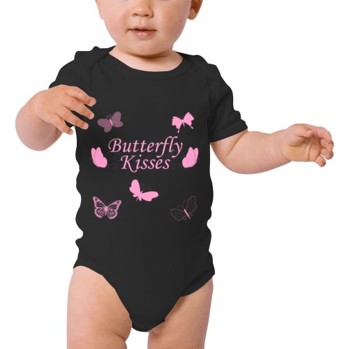 Butterfly Kisses Baby Powder Organic Short Sleeve One Piece (Model T28)