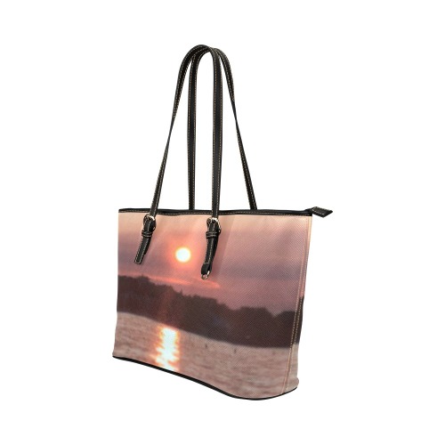 Glazed Sunset Leather Tote Bag/Large (Model 1651)