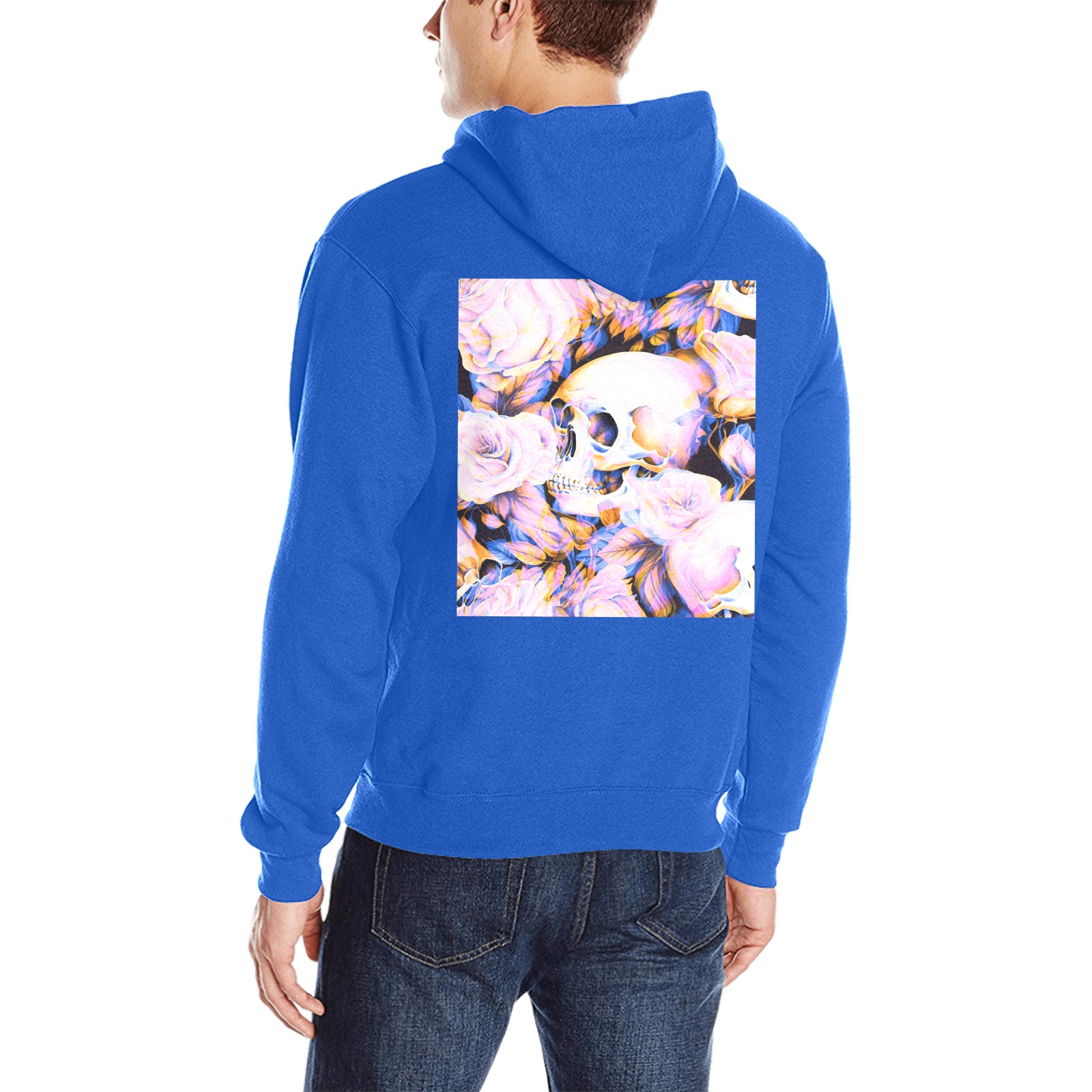 Psychedelic Pink Skull Oceanus Hoodie Sweatshirt (Model H03)