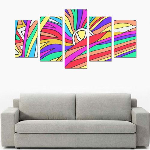Abstract Sunset Canvas Print Sets C (No Frame)
