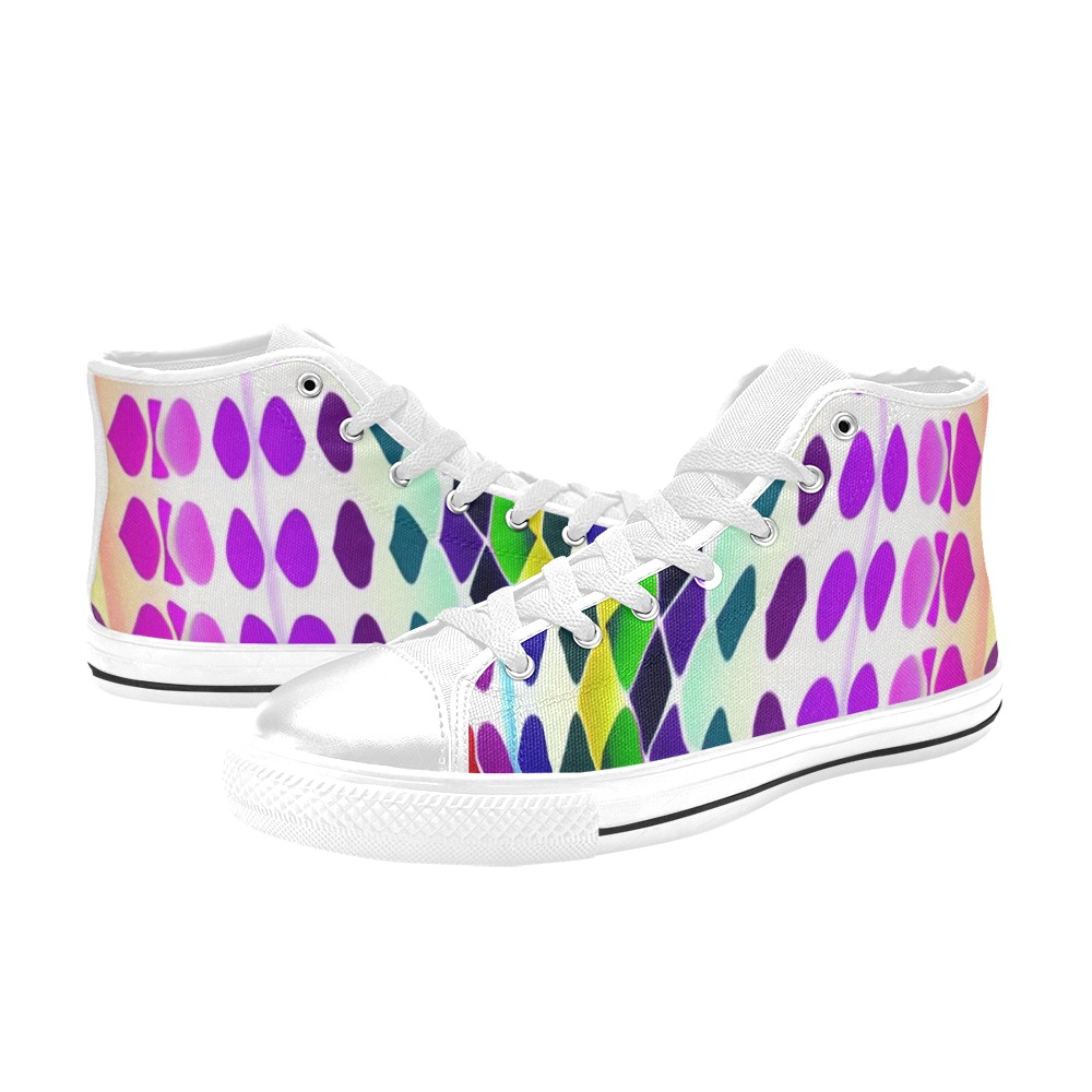 abstract rainbow - pride High Top Canvas Shoes for Kid (Model 017)