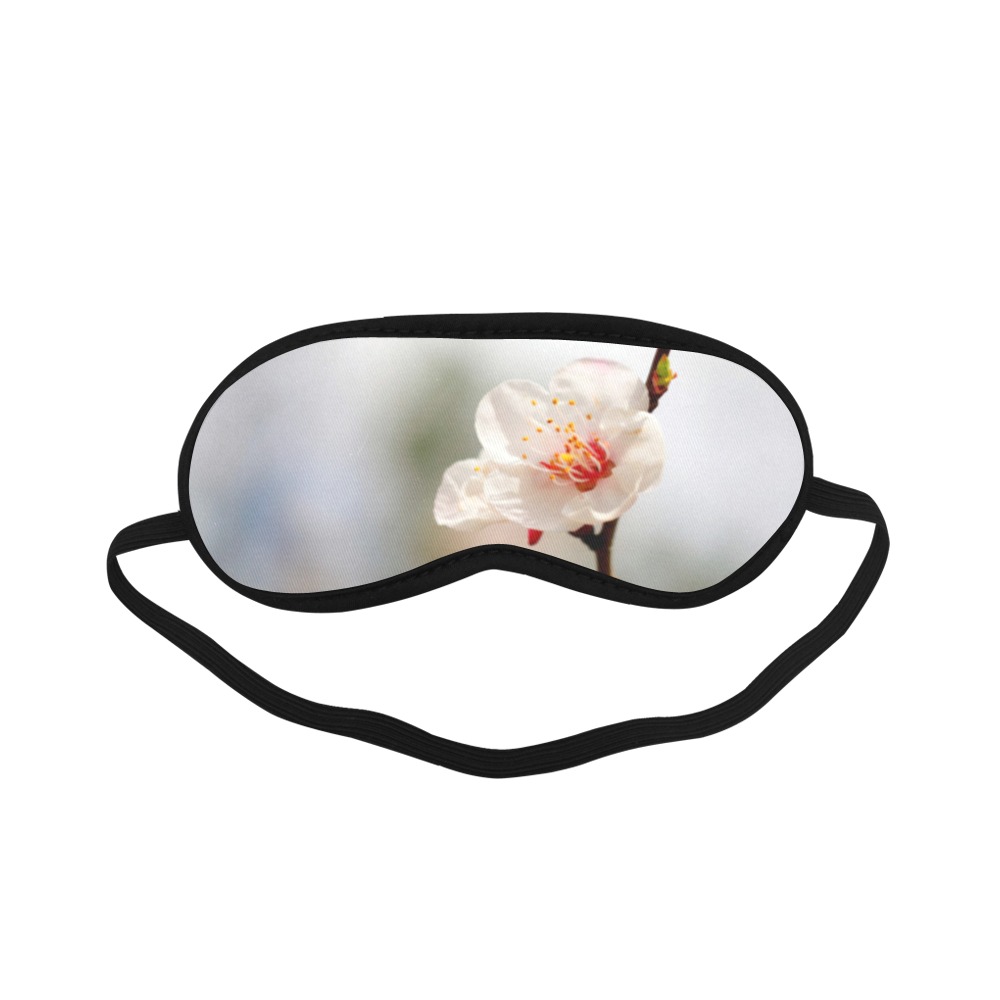 Proud white Japanese apricot flower in spring. Sleeping Mask