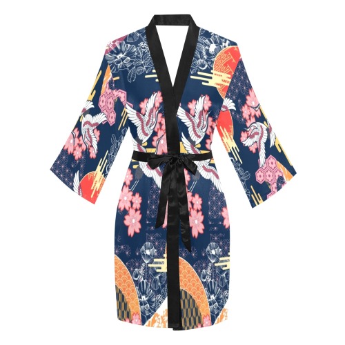 CRANE MOON Long Sleeve Kimono Robe