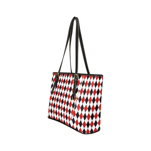 DIAMOND PATTERN Leather Tote Bag/Small (Model 1640)