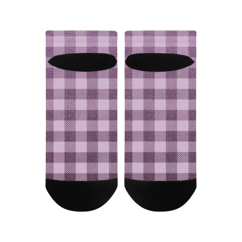 Pastel Rose Plaid Men's Ankle Socks