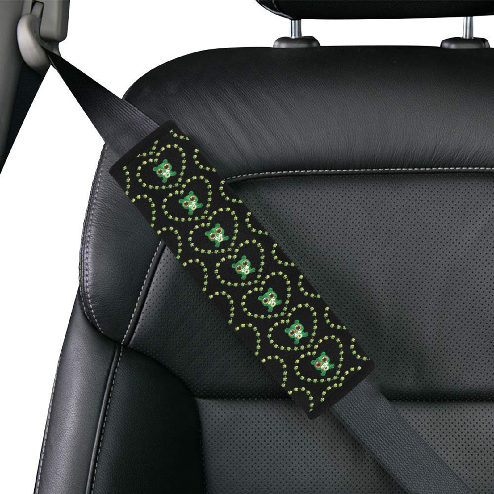 St. Patrick's Day Teddy Bear Car Seat Belt Cover 7''x10''