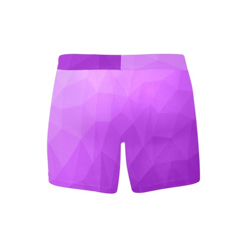 Purple gradient geometric mesh pattern Men's Boxer Briefs with Custom Inner Pocket & Waistband (Model L34)