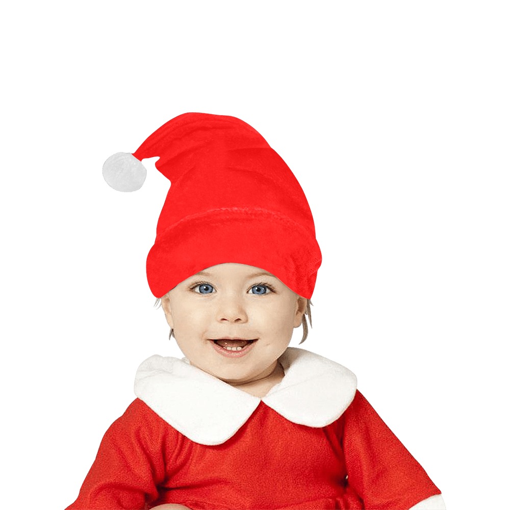 Merry Christmas Red Solid Color Santa Hat