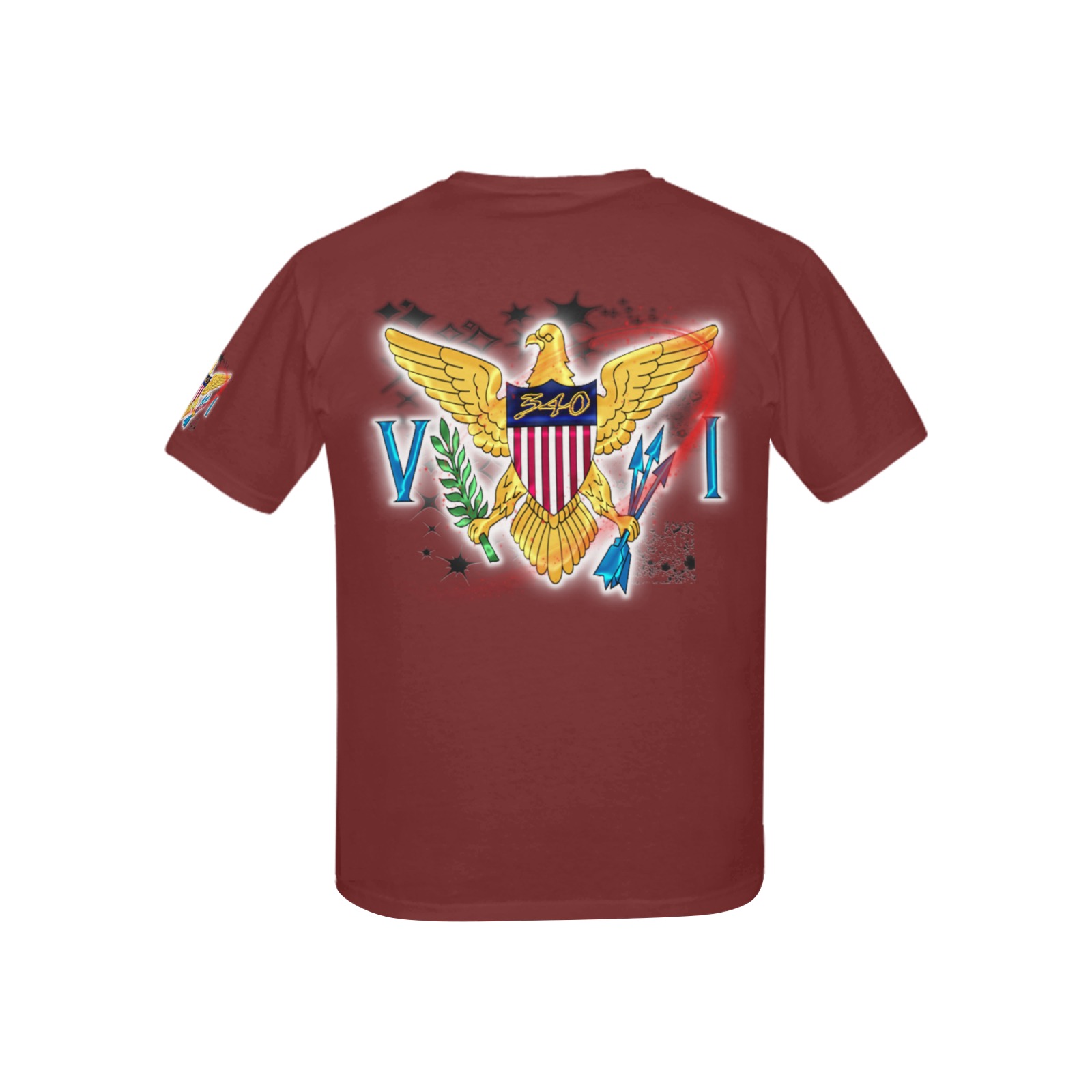 TRENDY LIONESS COUTURE VI FLAG  KIDS MAROON TEE Kids' All Over Print T-shirt (USA Size) (Model T40)