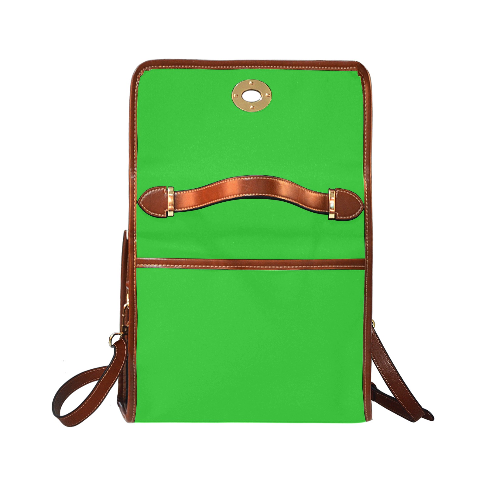 color lime green Waterproof Canvas Bag-Brown (All Over Print) (Model 1641)