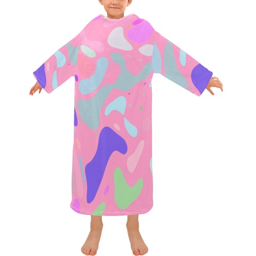 pastelspot Blanket Robe with Sleeves for Kids